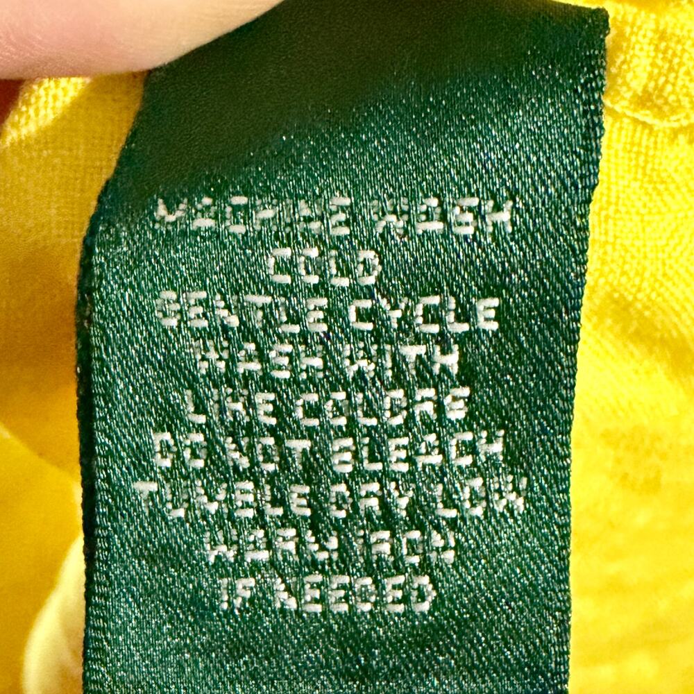 Lauren Ralph Lauren Womens 100% Linen Button Up Vibrant Preppy Pockets Yellow S - Picture 8 of 8
